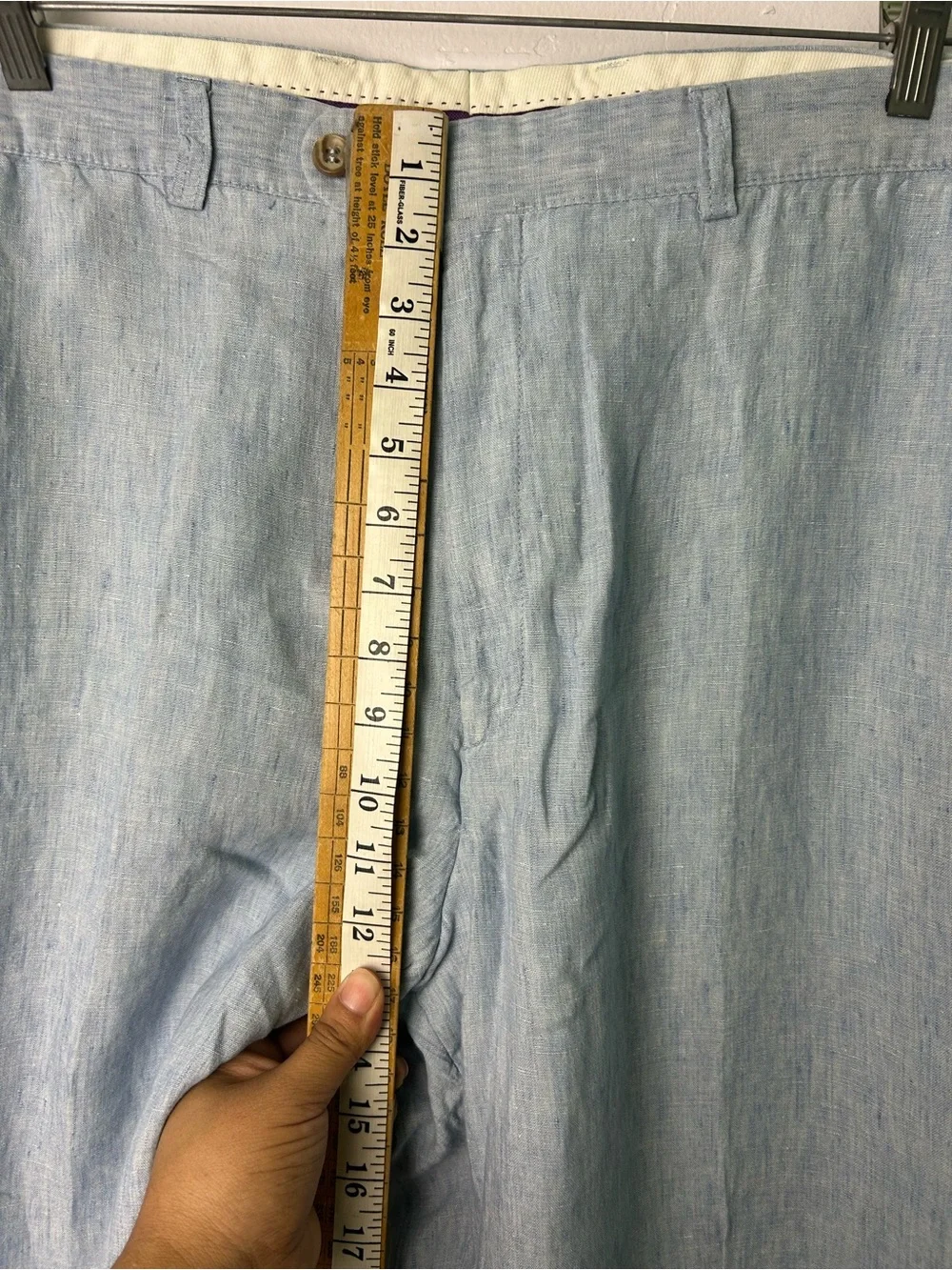 Hiltl Mens Size 40X30 100% Linen Classic Fit Trousers Pants Made in Romania